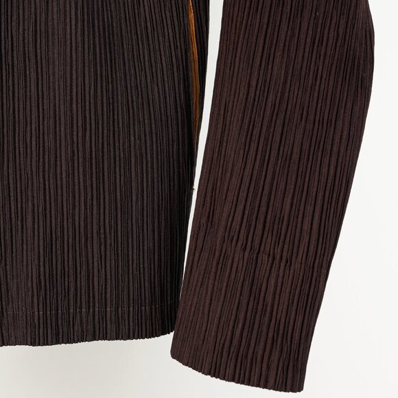 Issey Miyake Brown Pleated-Satin Blazer - Picture 5 of 10